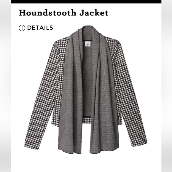 CAbi Houndstooth Open Front jacket - Black and White - Picture 4 of 9